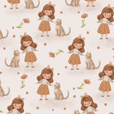 Девочка и котенок