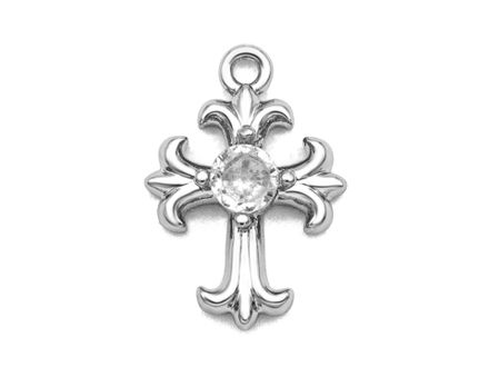 Подвеска "Крест" 14,5мм, с кристаллом