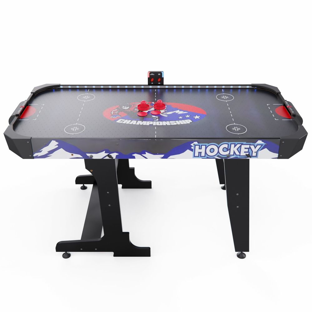Игровой стол – аэрохоккей с подсветкой DFC Championship 53&amp;quot; 135 х 65 см, складной, черный