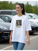 Футболка больших размеров с принтом manifest