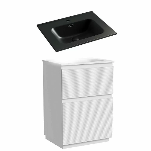 Тумба с раковиной Sancos FOLK Floor FL60FW/CN7001MB 60 Bianco