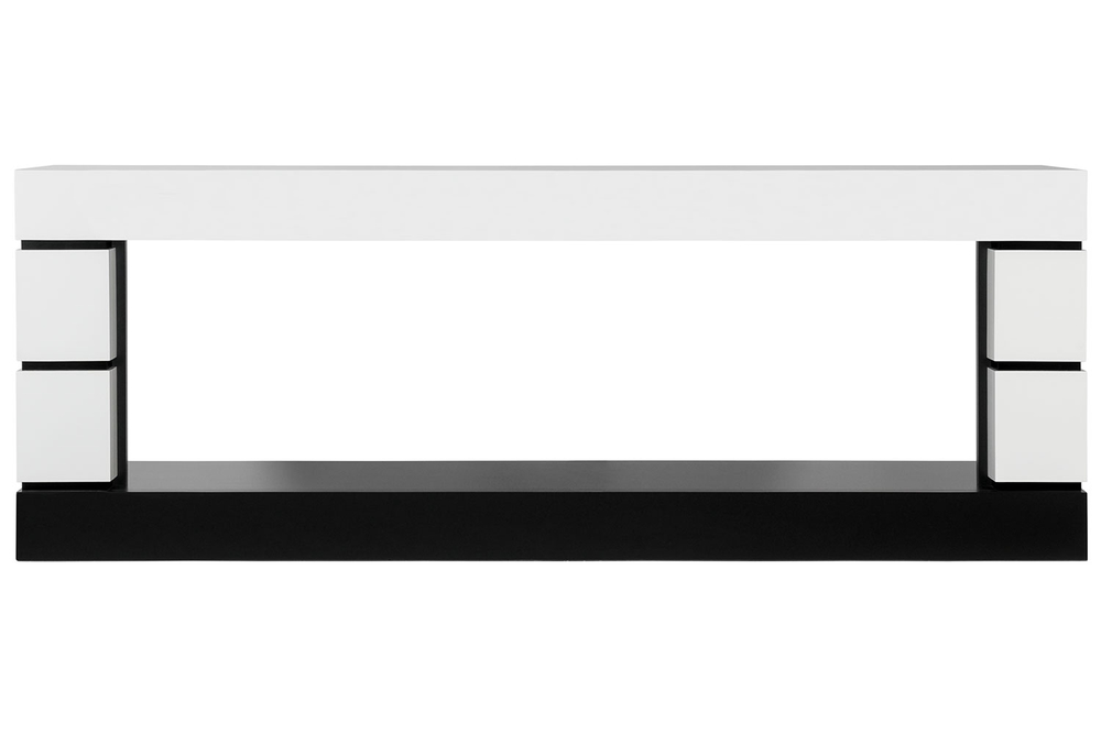 Каминокомплект Modern - Белый с черным с очагом Vision 60 LOG LED