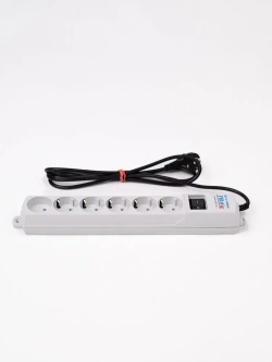 Сетевой фильтр с предохранителем 1.8м (6 розеток) белый Pilot S