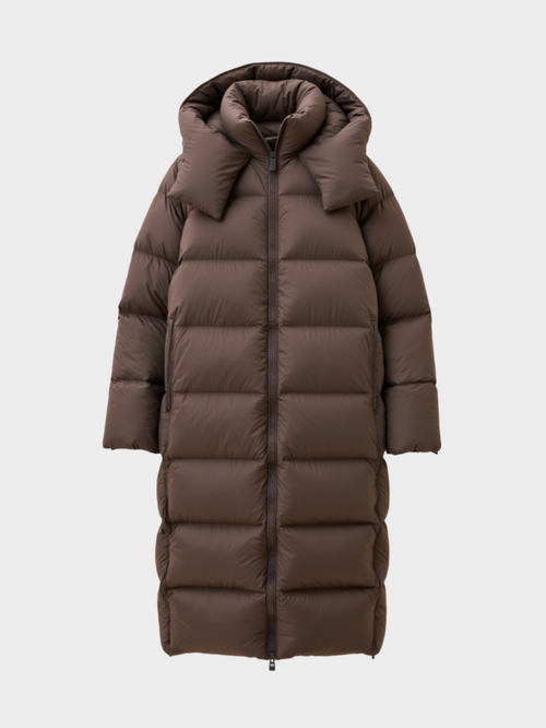 Объемный удлиненный пуховик
