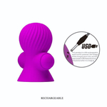 Лиловые перезаряжаемые вибростимуляторы для груди (Цвет: лиловый)