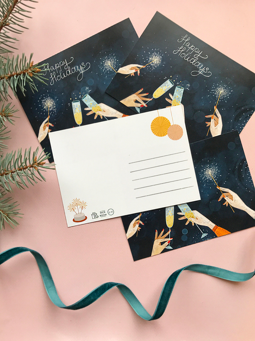 Открытка "Happy Holidays"   10 × 15 см