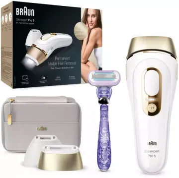Фотоэпилятор Braun PL5157 Silk-expert IPL Pro 5, белый/золотистый