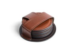 Набор костеров (6 шт) PREMIUM из кожи Full Grain Toscana/Cuoietto шоколад