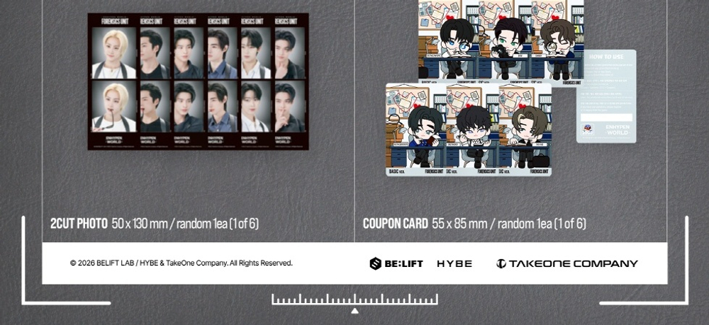 (ПРЕДЗАКАЗ) товары ENHYPEN - WORLD COUPON CARD COLLECTION FORENSICS UNIT BASIC Version