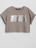 Футболка детская оверсайз укороченная с принтом