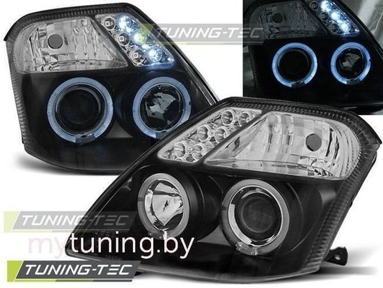 Передние фары ANGEL EYES BLACK для Citroen С2