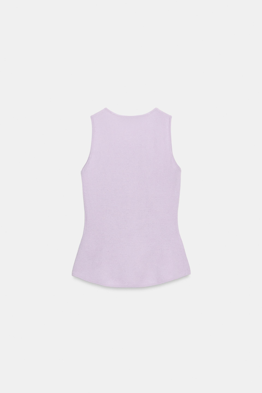 ZARA ТРИКОТАЖНЫЙ ТОП СО СБОРКАМИ, СВЕТЛО-СИРЕНЕВЫЙ