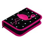 Пенал 1 отделение 200*140*40 Berlingo Pink flamingo, ПВХ с блестками
