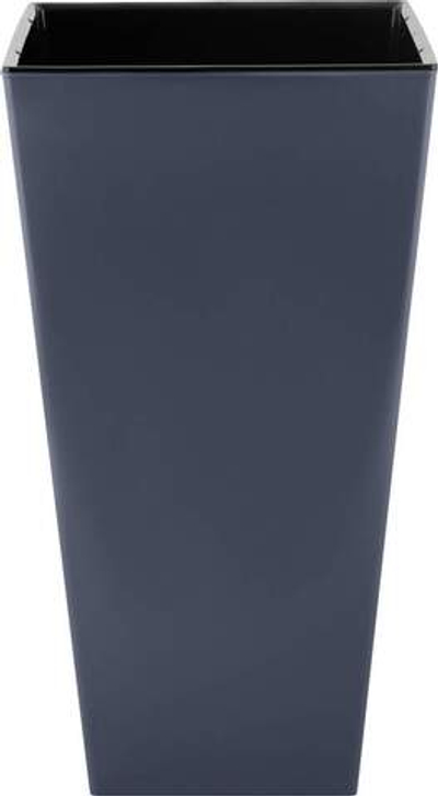 Горшок цветочный London Cube 19,4л 250*250*470мм c дренажной вставкой, вулканический серый