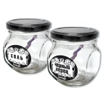 Набор стеклянных банок для продуктов 2шт, 200мл «Соль, перец»