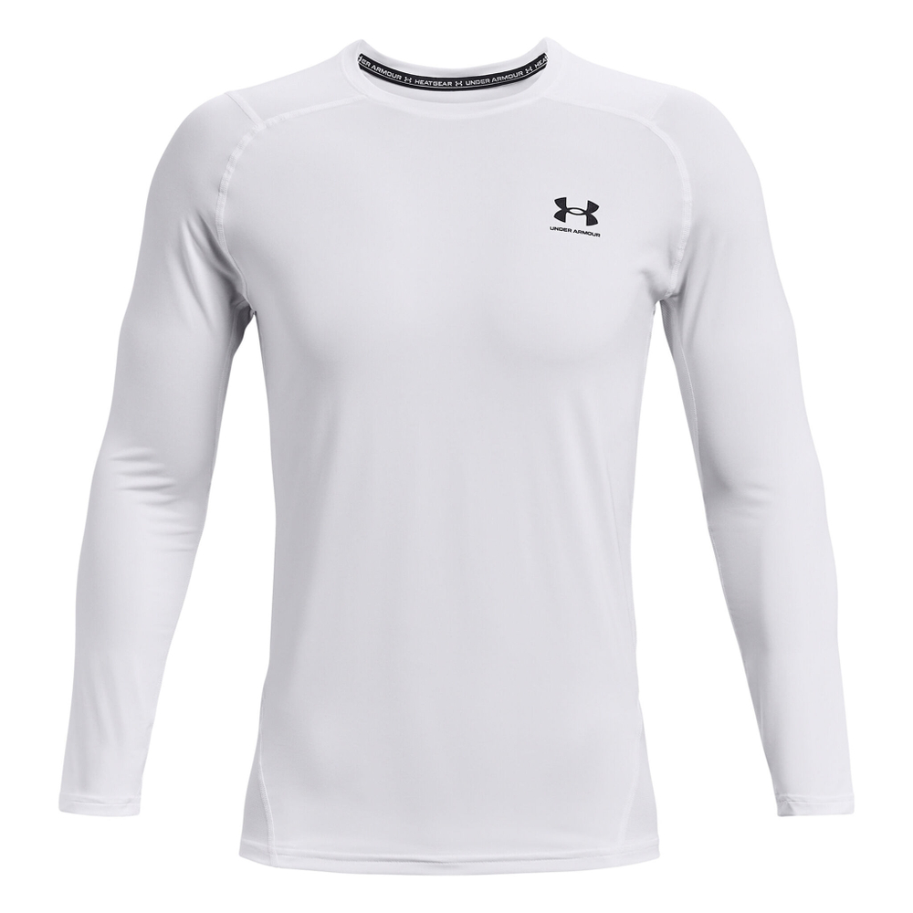 Мужское теннисное поло Under Armour Heatgear Fitted Long Sleeve Men - White