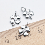 Подвеска Клевер, цвет серебро (родий), фианит, размер