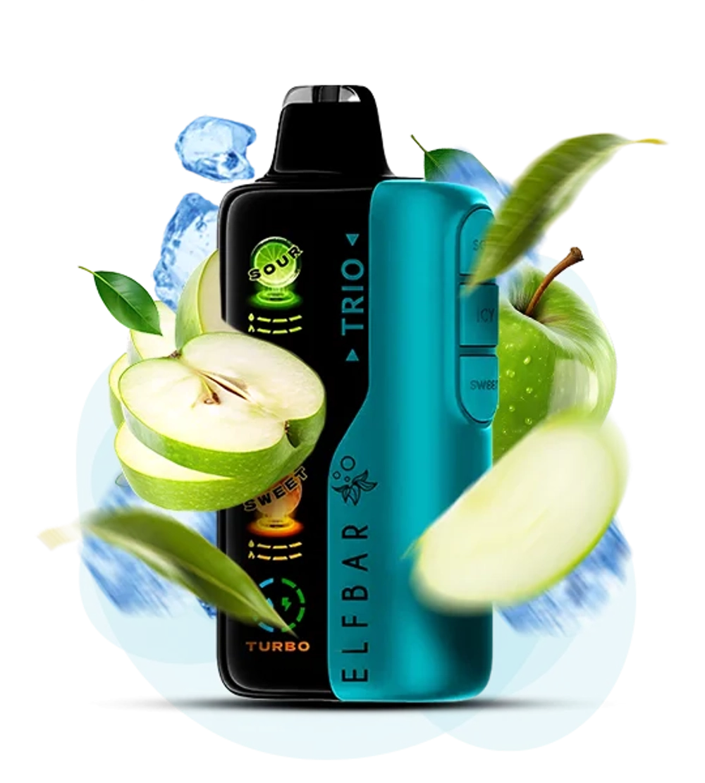 ELF BAR TRIO 40000 - Sour Apple Ice (5% nic)