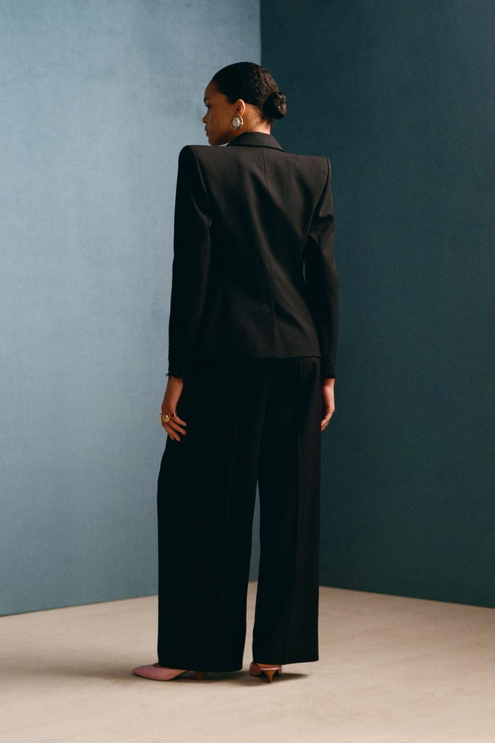 ZARA X WILLY CHAVARRIA ШЕРСТЯНОЙ БЛЕЙЗЕР, ЧЕРНЫЙ