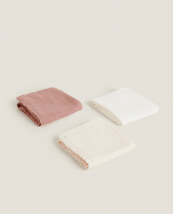 Zara Home Муслиновые салфетки из хлопка, 55x55 см (3 шт.)