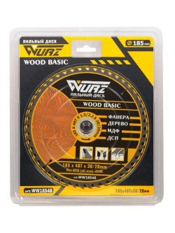 Диск пильный по дереву 185х48Тх1.3/2.2х30/20мм WURZ WW18548