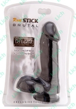 Чёрный фаллоимитатор на присоске, 15,2 см