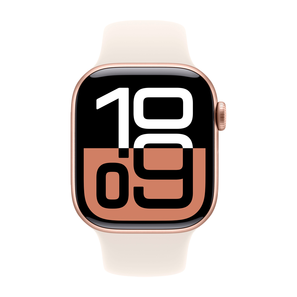 Умные часы Apple Watch Series 10 GPS, 42mm, Rose Gold Aluminium Case with Sport Band M/L, Light Blush (Розовый)