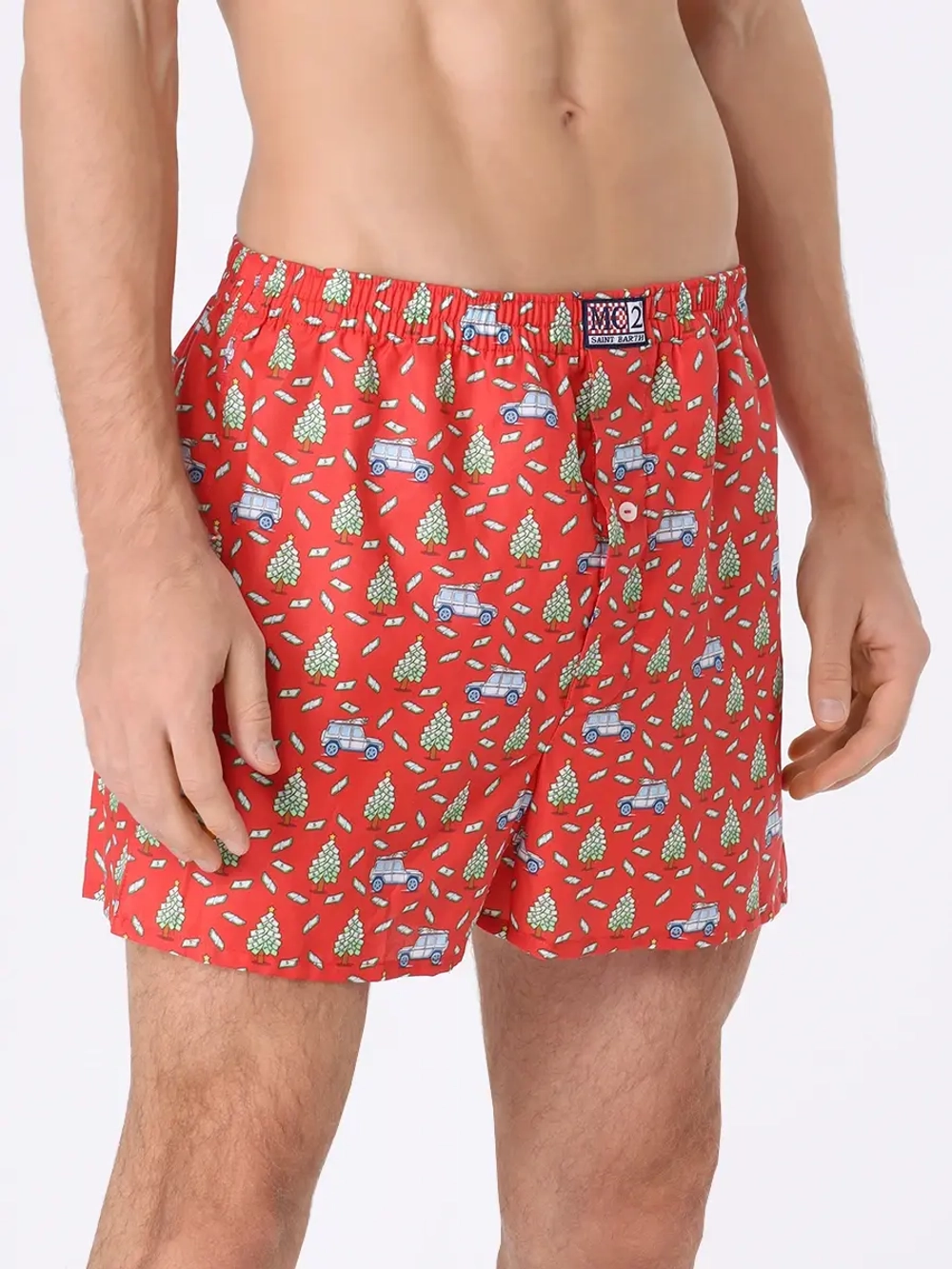 Шорты домашние муж. Saint Barth RICH XMAS TREE красный елка $
