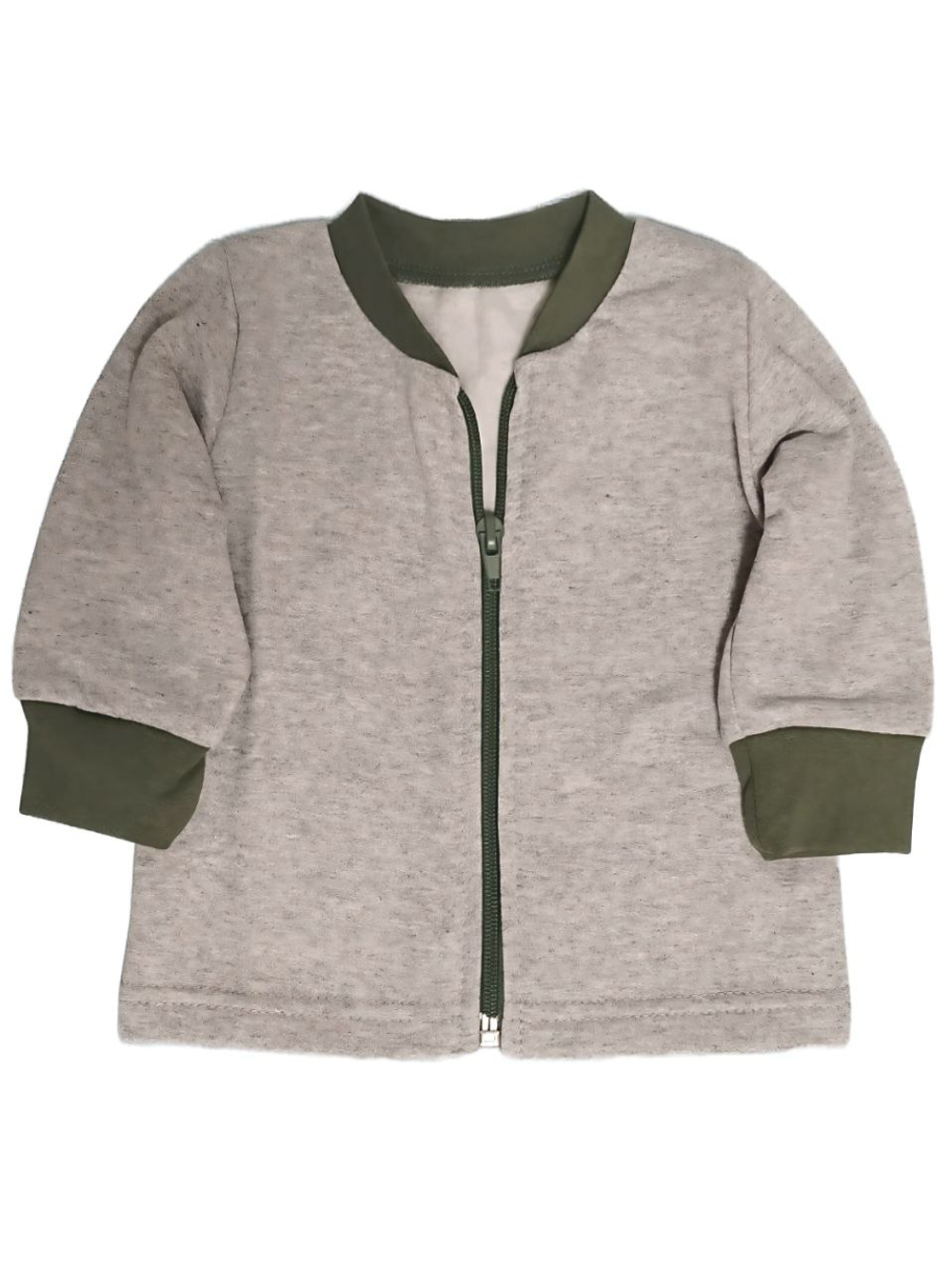 КФ Кофточка ясельная футер 2-х нитка начес серый меланж (52-80)