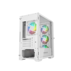 Powercase Mistral Micro X4W, Tempered Glass, 4х 120mm 5-color fan, белый, mATX  (CMMXW-L4)