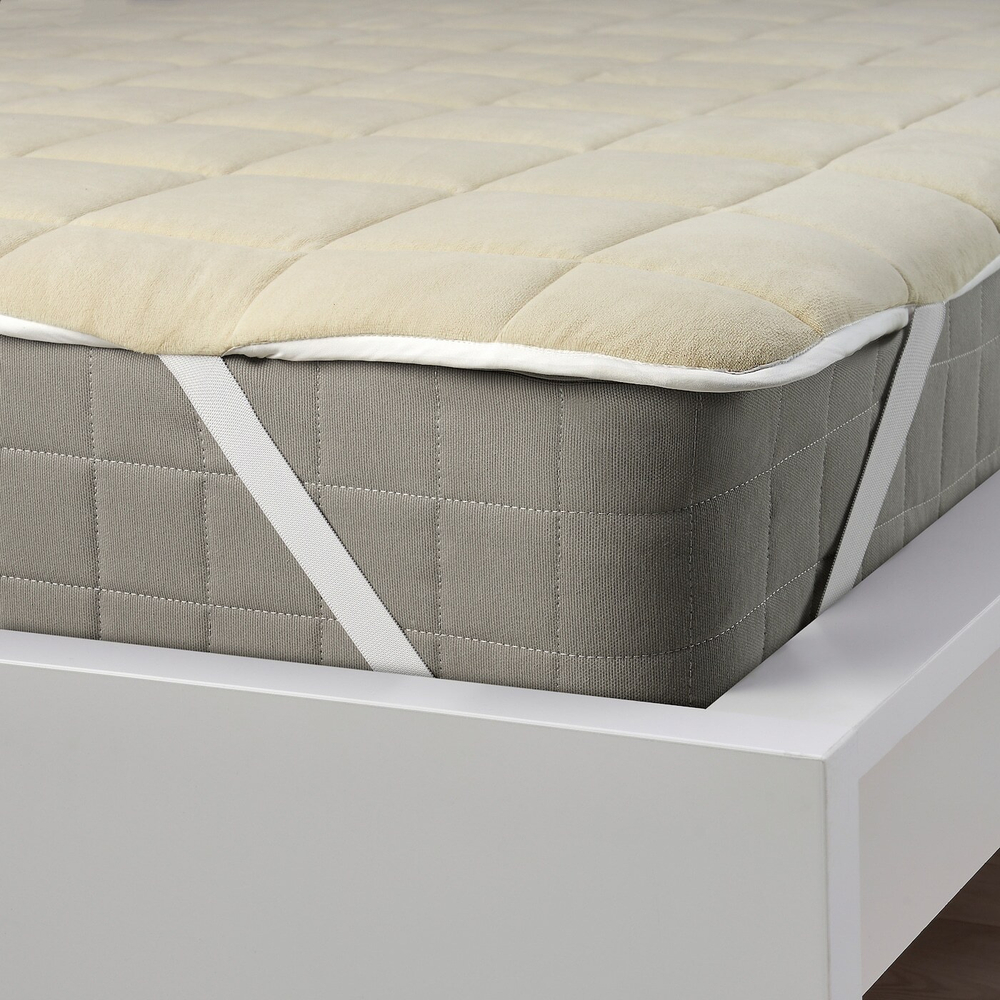 IKEA KEJSAROLVON  (ИКЕА КЕЙСАРОЛВОН)  -  Наматрасник, бежево-голубой, 160x200 см