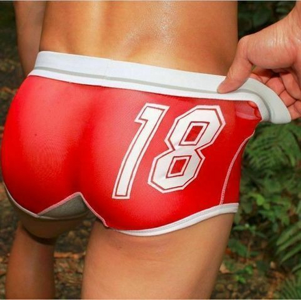 Мужские трусы хипсы Superbody Red Transparent 18