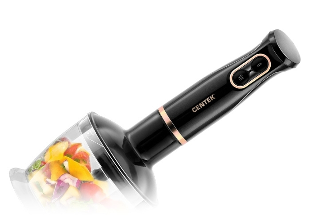 Блендер CENTEK CT-1347 Black 2 режима работы, съемная насадка и венчик, лезвия из нержавеющей стали,