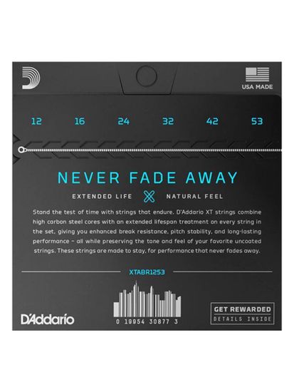 Струны для акустической гитары 12-53 D'ADDARIO XTABR1253