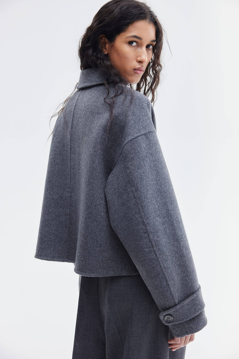 H&M Куртка ручной работы из смесовой шерсти, темно-серый