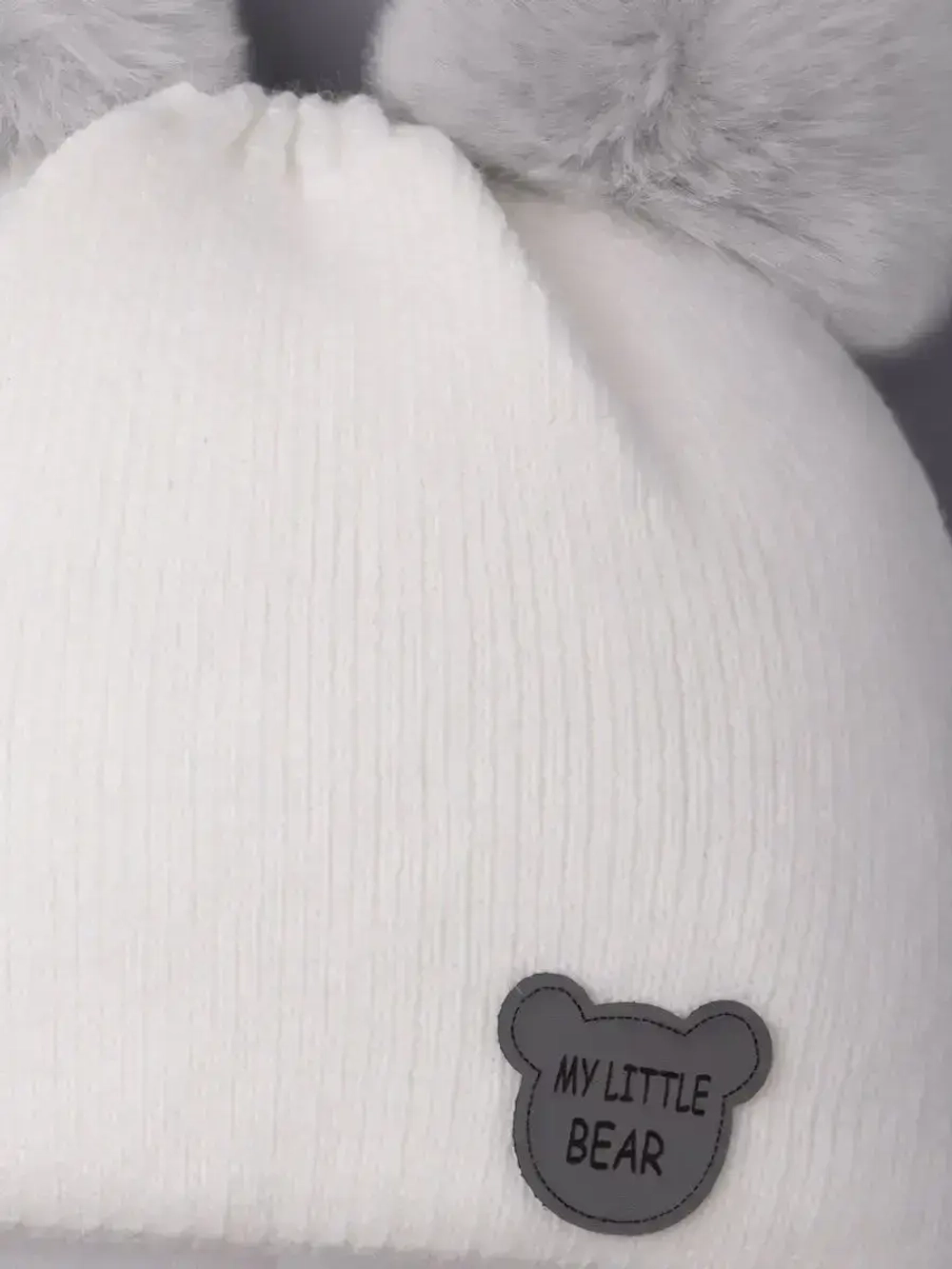 Шапка детская зимняя вязаная с ушками