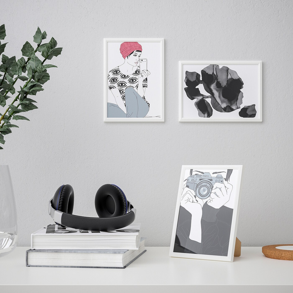 IKEA YLLEVAD  (ИКЕА ЙЛЛЕВАД)  -  Рамка, белая, 13x18 см