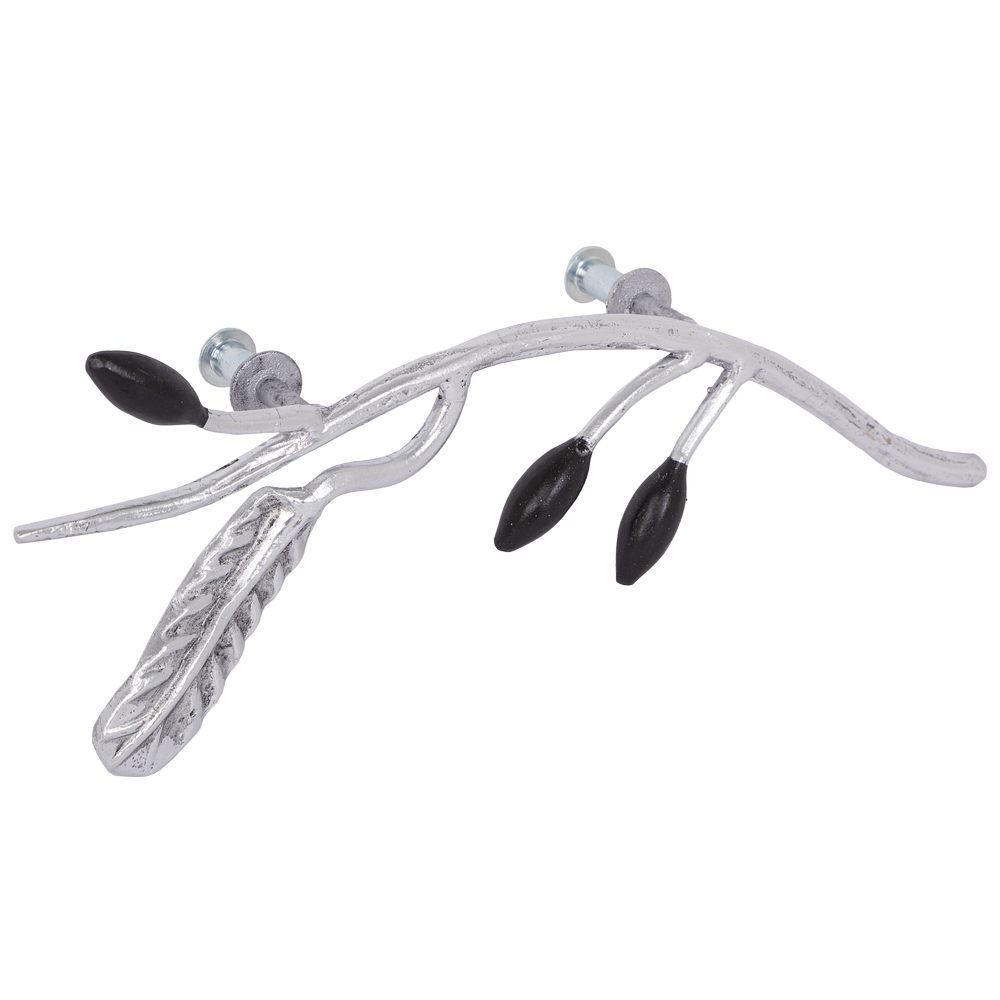 Ручка мебельная скоба Oliva Branch (Олива Бранч) левая Античное серебро