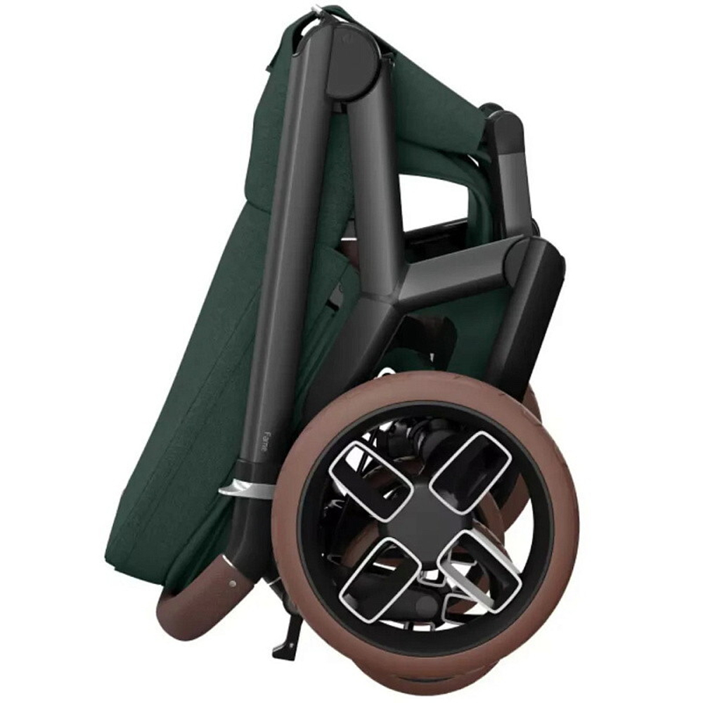 Детская коляска Maxi-Cosi Fame 3 в 1 с автокреслом Coral 360 Essential grey Twillic Green/зеленый