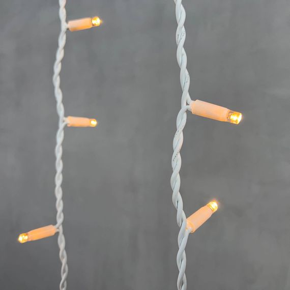 Светодиодная бахрома с колпачком 3,2*0,9 м., 168 экстра теплых белых LED ламп, каучуковый белый провод, LTC (LL168-8-2EWW)