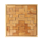 Деревянный конструктор "Лесенки" не окрашенный, поддон, 19 деталей