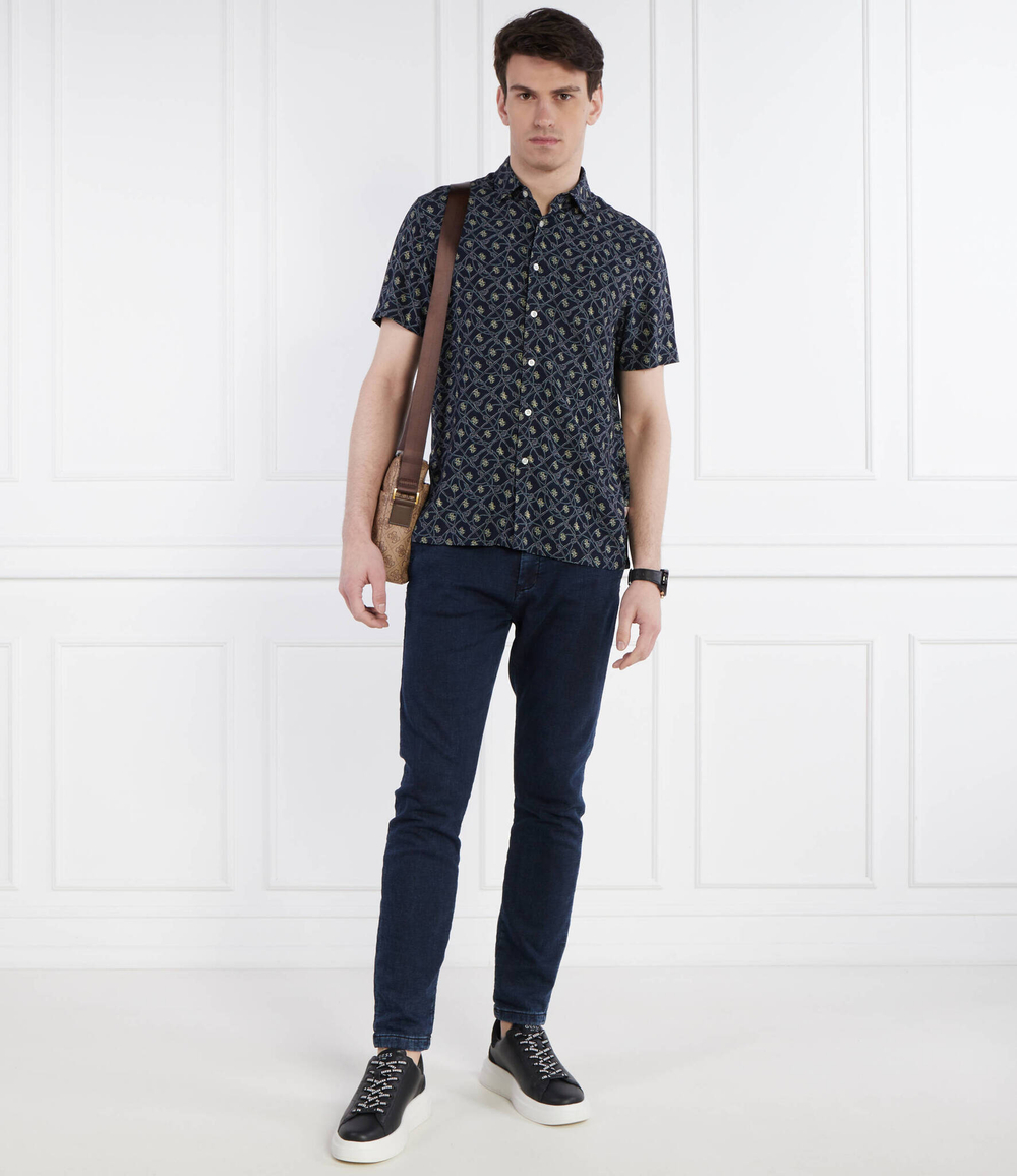 Рубашка SS COLLIN AOP GUESS - темно-синий(M4GH24 WO089)
