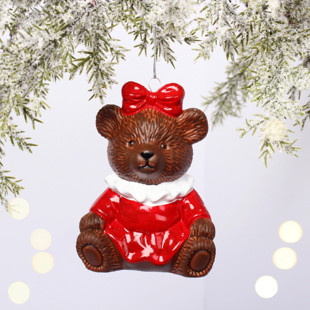 Ёлочная игрушка «Милая медведица» 7,5*6*9,5 см