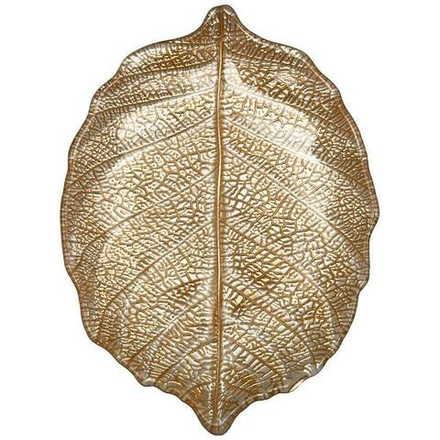 БЛЮДО "LEAF" GOLD 21СМ БЕЗ УПАКОВКИ (МАЛ 24ШТ)