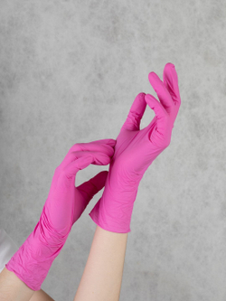 Перчатки нитриловые NitriMAX фуксия 3,5гр M (уп.50пар)