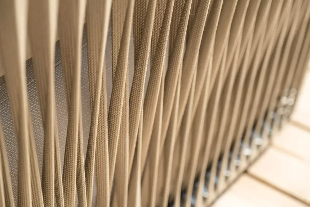 "Форли" лаунж-зона 4-местная плетеная из роупа (веревки), каркас алюминиевый светло-серый, роуп серо-коричневый