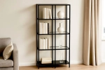 Стеллаж со стеклянными полками "Нора" гостиная
