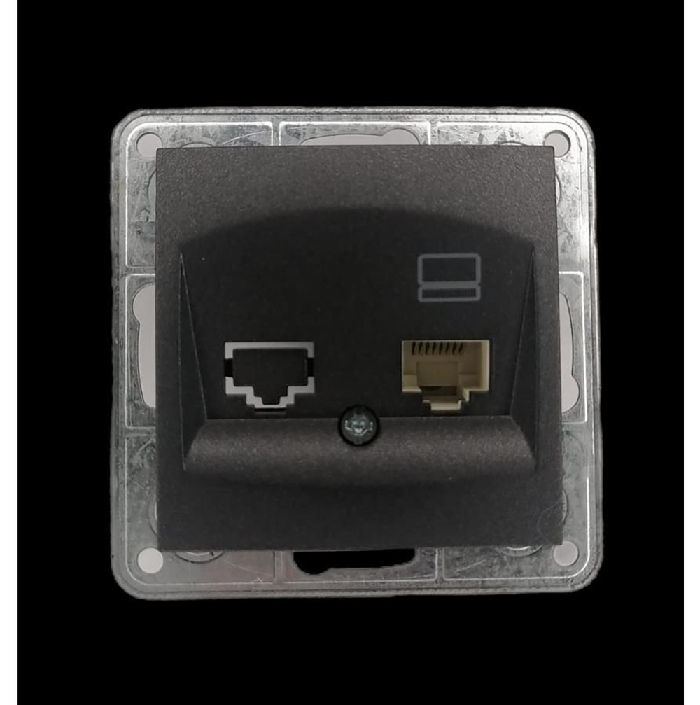 Розетка RJ-45 Profitec Tesla графит