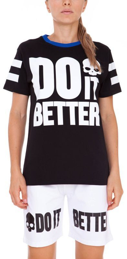 Женская теннисная футболка Hydrogen Do It Better T-Shirt Woman - Black