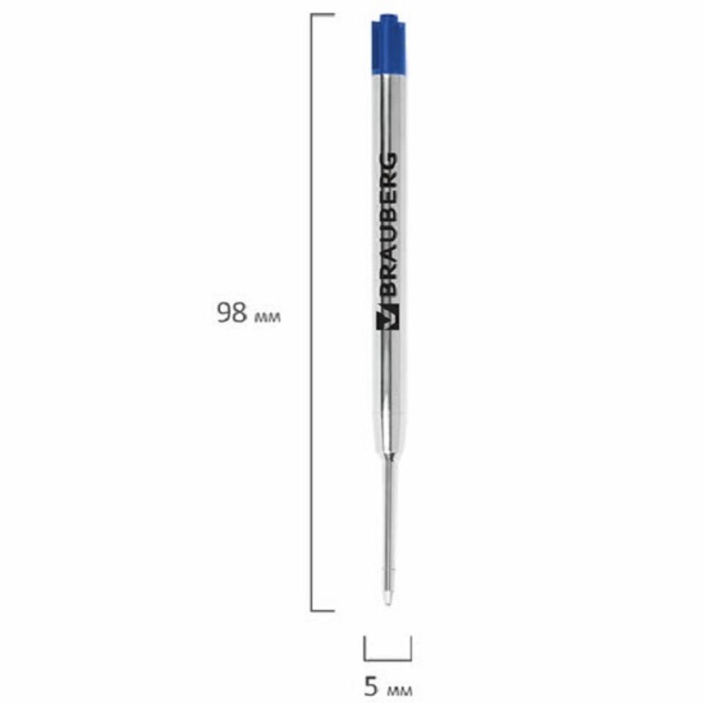 Стержень шариковый объемный Brauberg, синий, 98мм, 0.5мм, металлический корпус